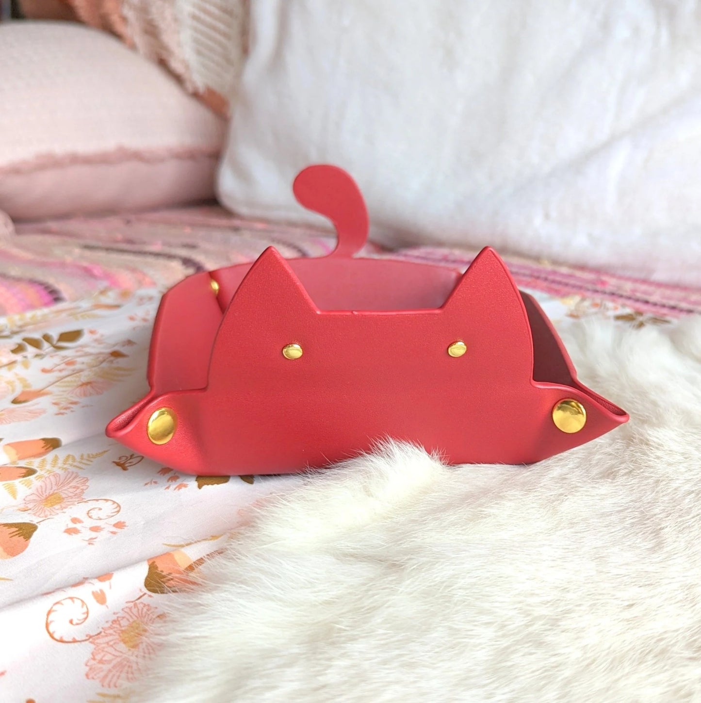 Cat Dice Rolling Tray - Burgundy