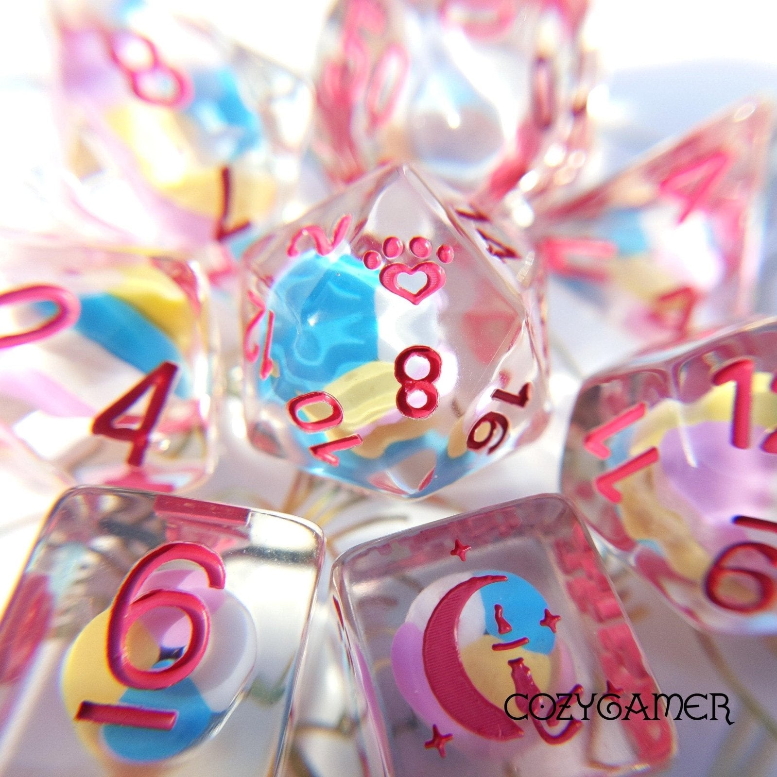 Candy Swirl - 8 Piece Dice Set - The Fourth Place