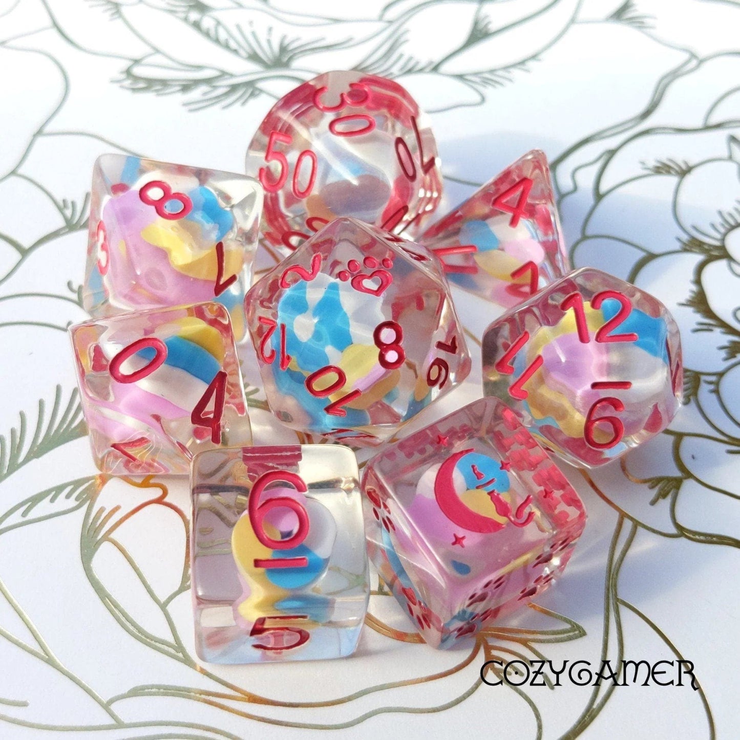 Candy Swirl - 8 Piece Dice Set - The Fourth Place