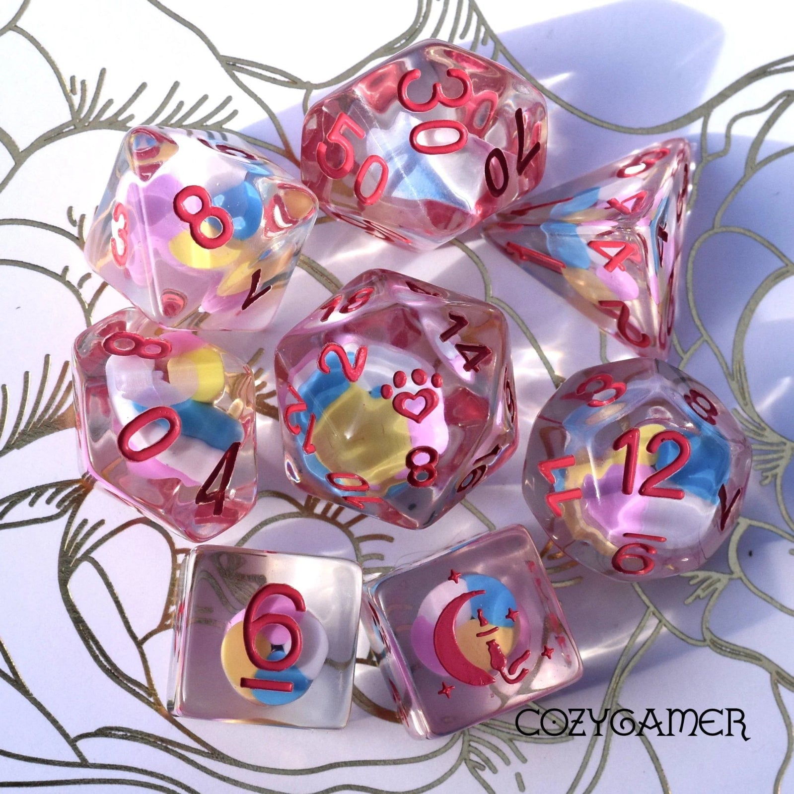 Candy Swirl - 8 Piece Dice Set - The Fourth Place