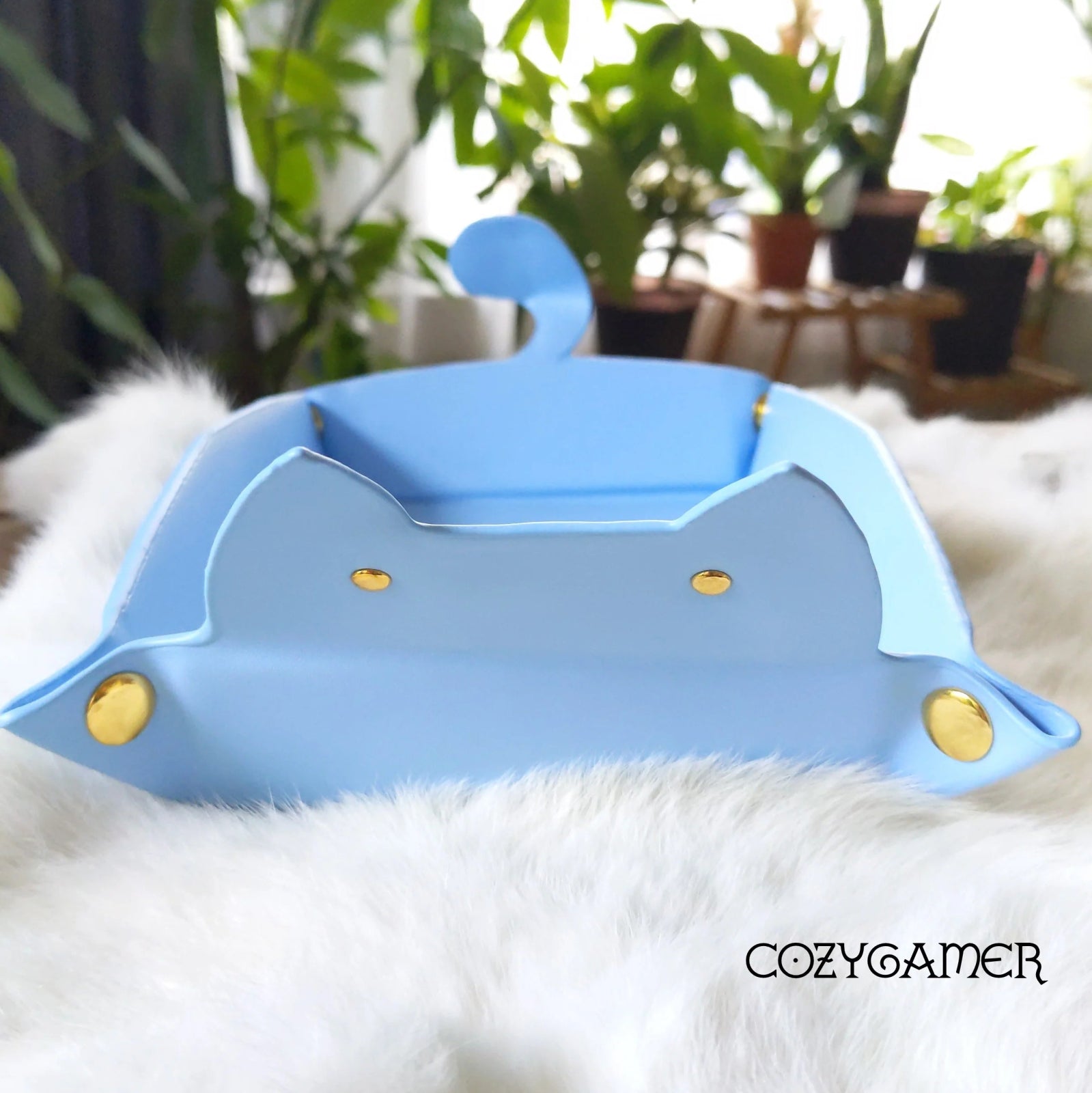 Cat Dice Rolling Tray - Light Blue - The Fourth Place