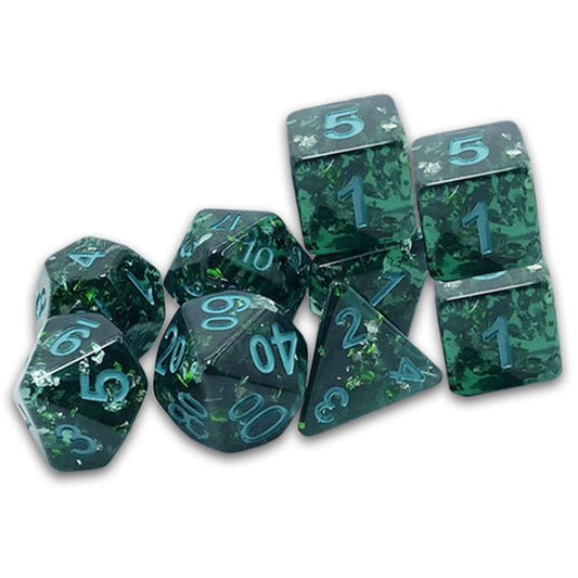 Caverns of Thracia Verdigris Grecian Vase Dice, Traditional 9 - set - The Fourth Place