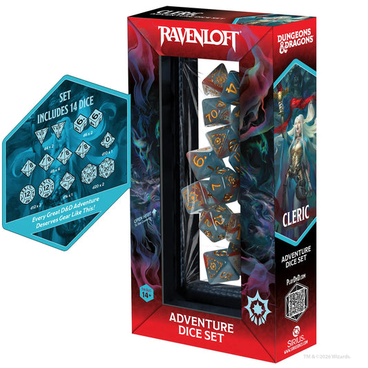D&D Adventure Dice Set: Cleric (Light Blue/Red)
