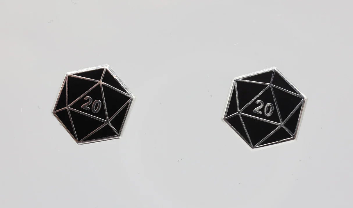 D20 Stud Earring: Black - The Fourth Place