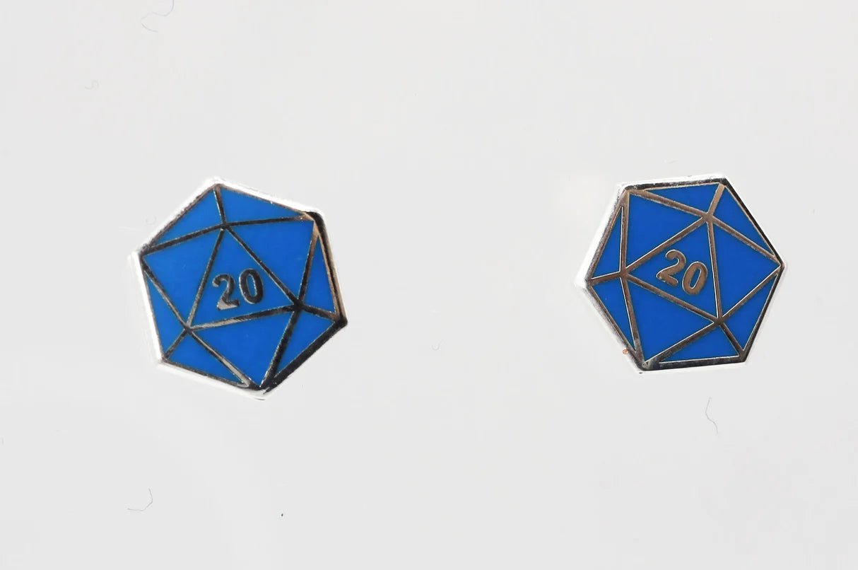 D20 Stud Earring: Blue - The Fourth Place
