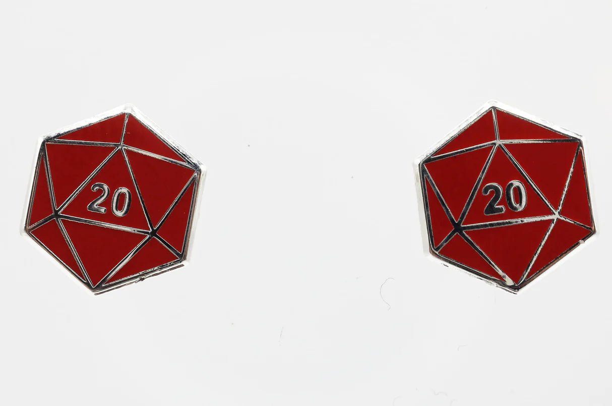 D20 Stud Earring: Red - The Fourth Place