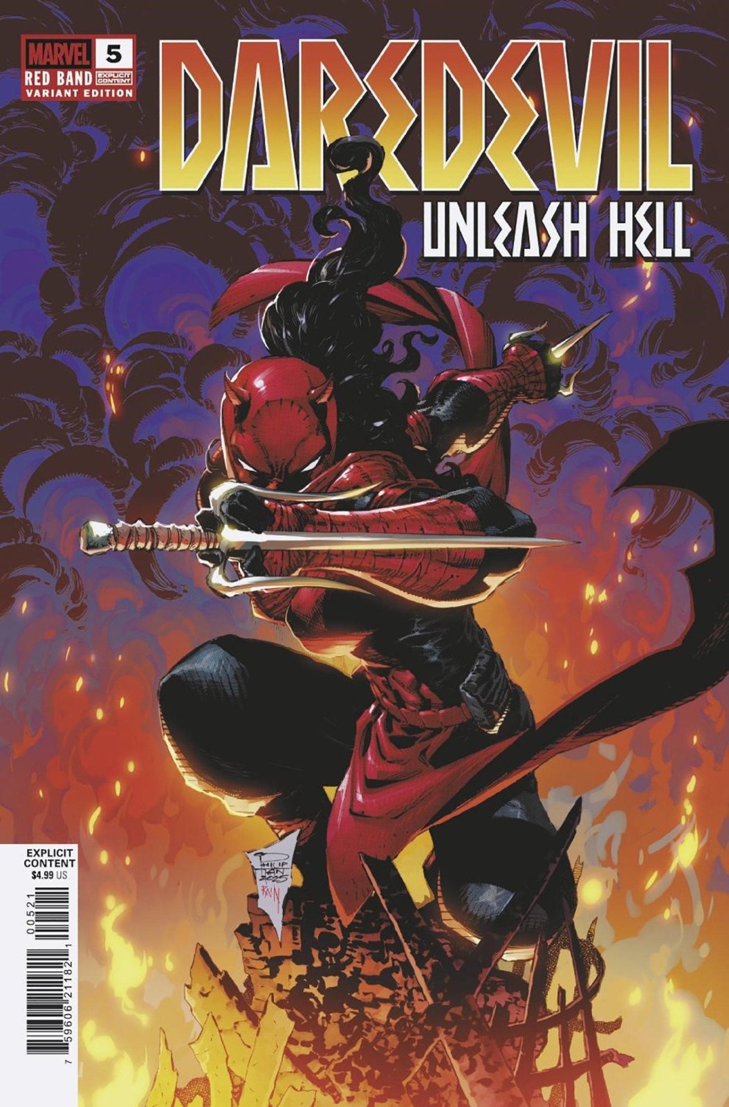 Daredevil: Unleash Hell - Red Band 5 Philip Tan Variant [Polybagged] - The Fourth Place