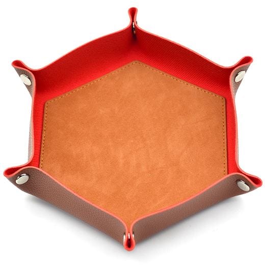 Red and Brown - Hexagonal Dice Rolling Tray
