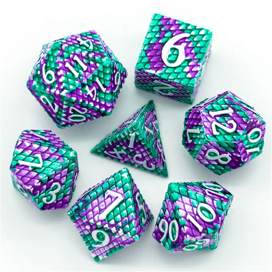 Dragon Scale: Lagoon- Metal RPG Dice Set - The Fourth Place
