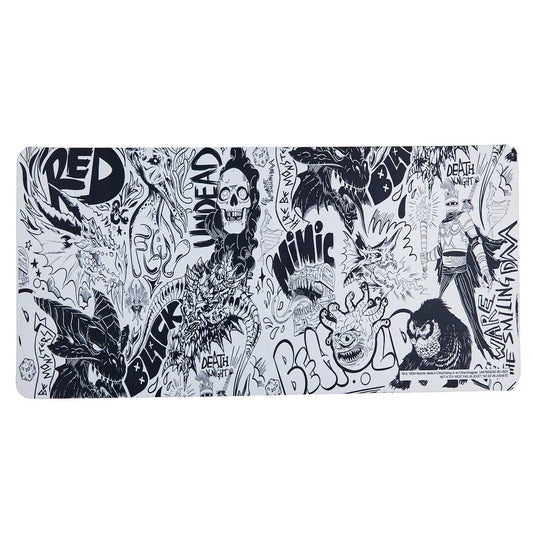 DUNGEONS & DRAGONS MONSTER SKETCH ART 31.5" X 15.5" WHITE DESK MAT - The Fourth Place