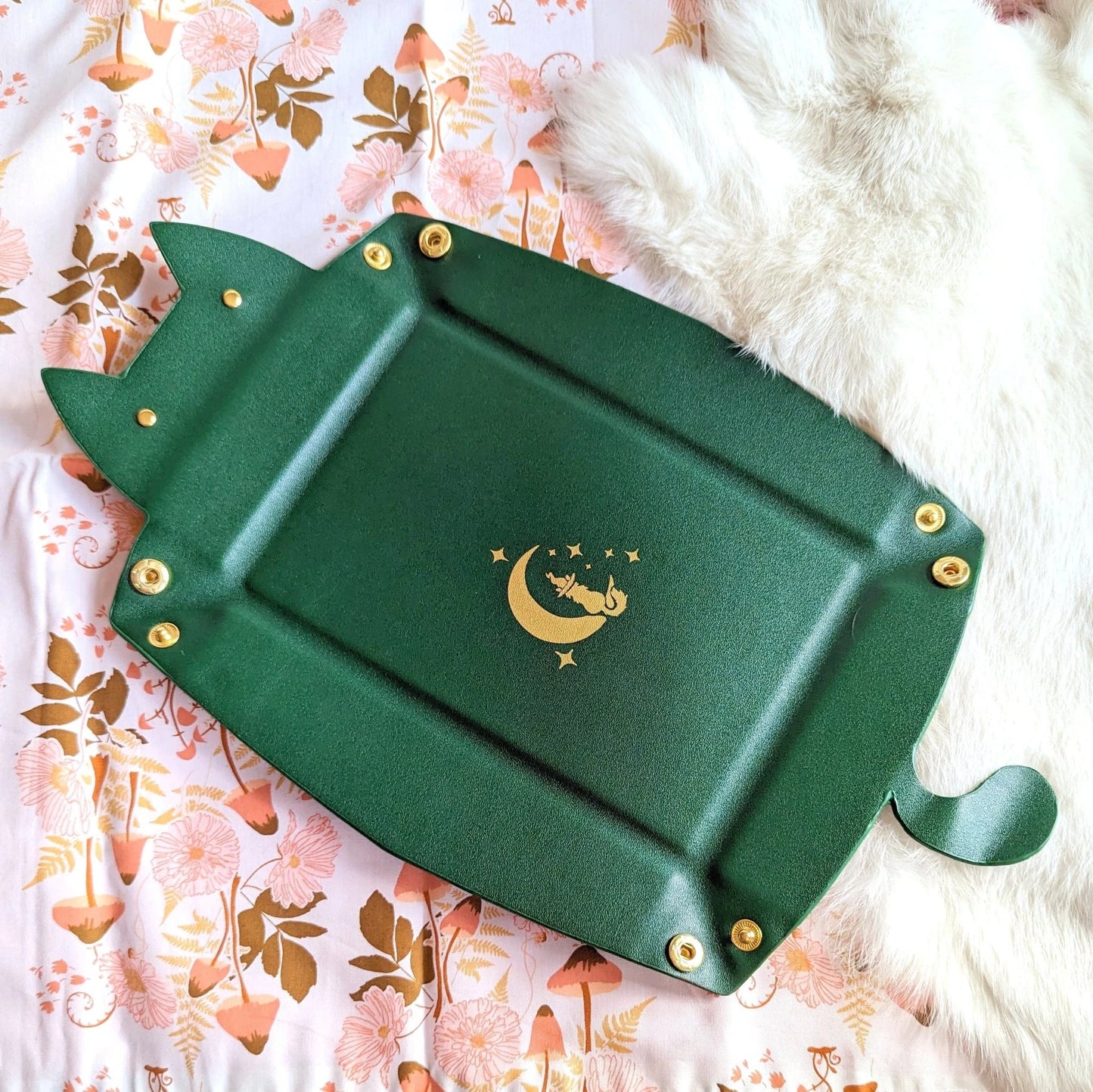 Cat Dice Rolling Tray - Emerald