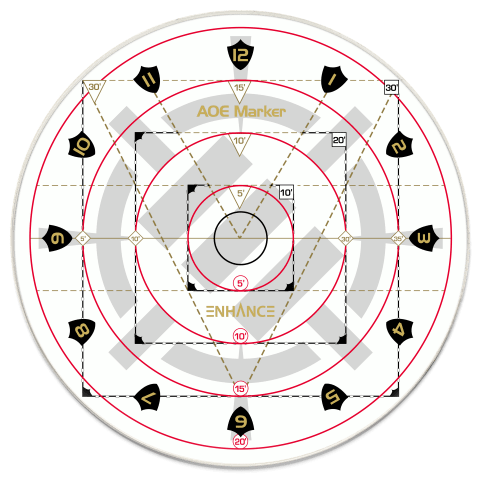 ENHANCE Tabletop RPGs 30ft Spell AoE Damage Template - The Fourth Place