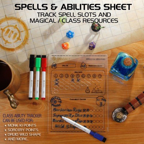 ENHANCE Tabletop RPGs Acrylic Character Sheet Set - The Fourth Place