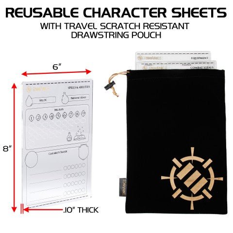 ENHANCE Tabletop RPGs Acrylic Character Sheet Set - The Fourth Place