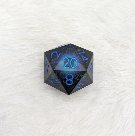 Extra Large D20 - Liquid Core Moving Eye (blue) - The Fourth Place