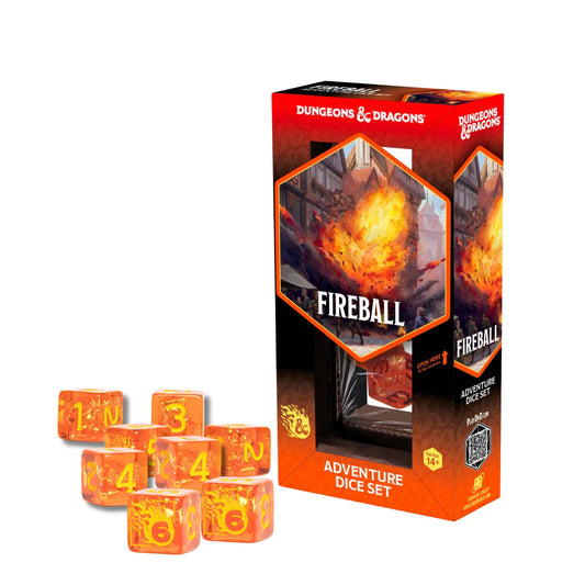 D&D Adventure Dice Set: Fireball (Orange/Yellow)