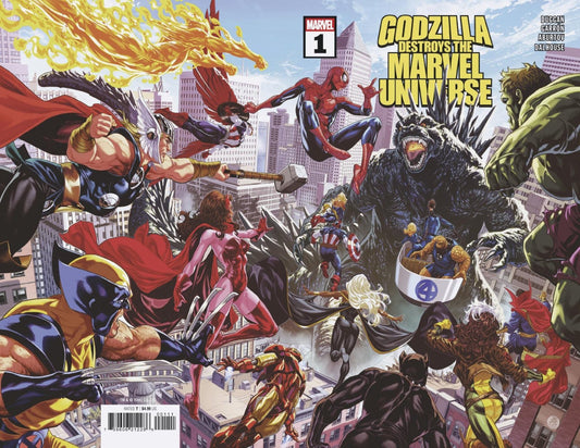 Godzilla Destroys The Marvel Universe 1 Wraparound Cover - The Fourth Place