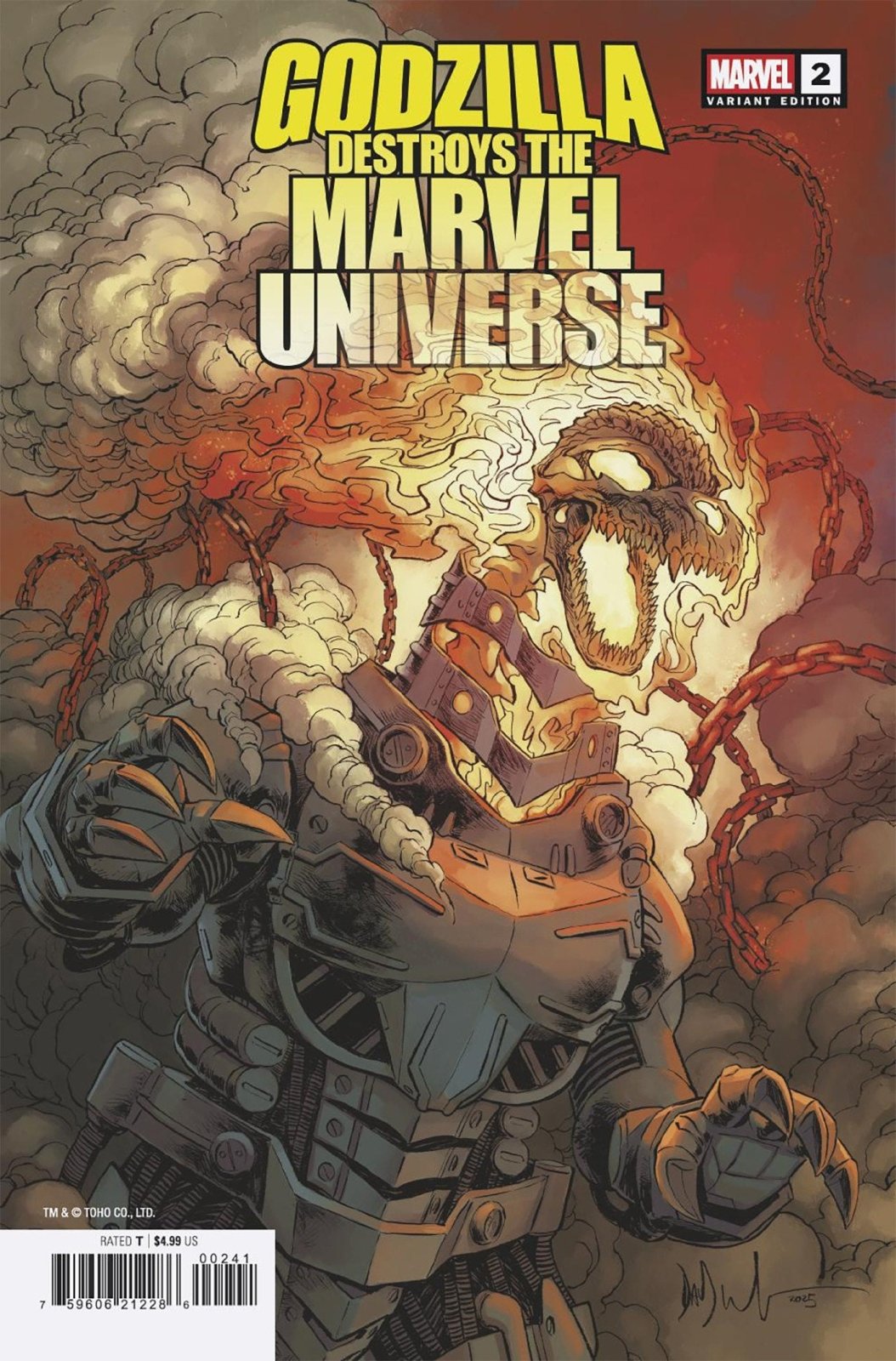 Godzilla Destroys The Marvel Universe 2 Dave Wachter Marvelized Mecha - Ghost Riderzilla Variant - The Fourth Place
