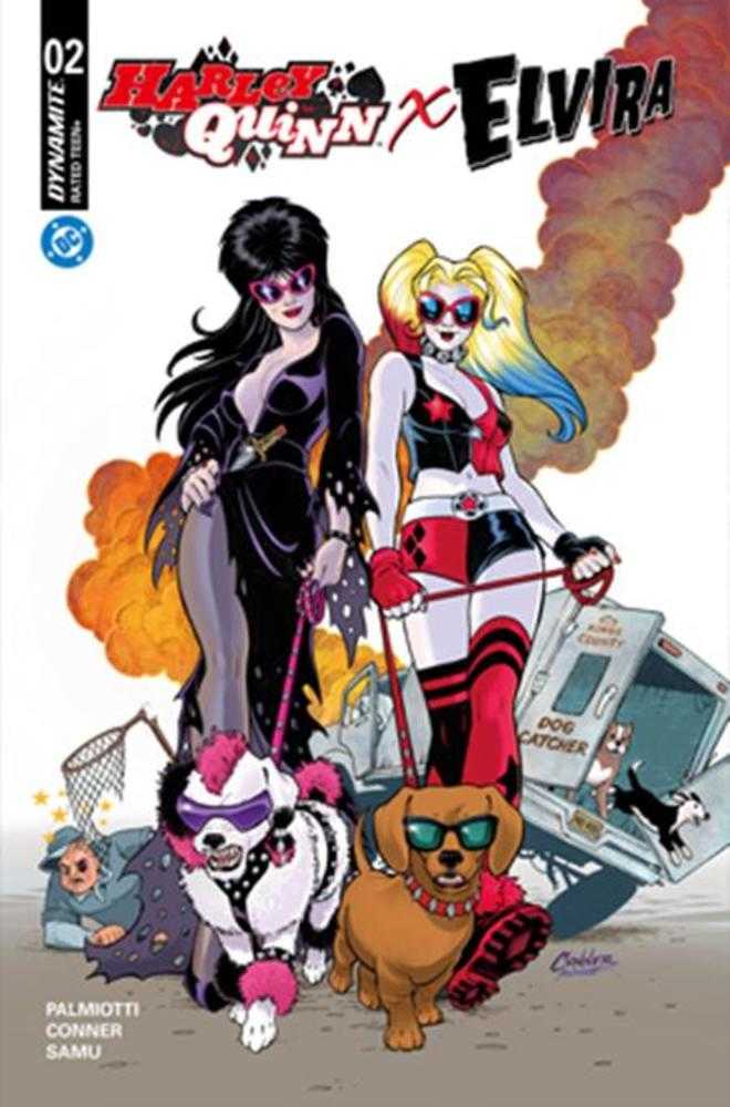 Harley Quinn X Elvira 2 Cover A Amanda Conner Dogs - The Fourth Place