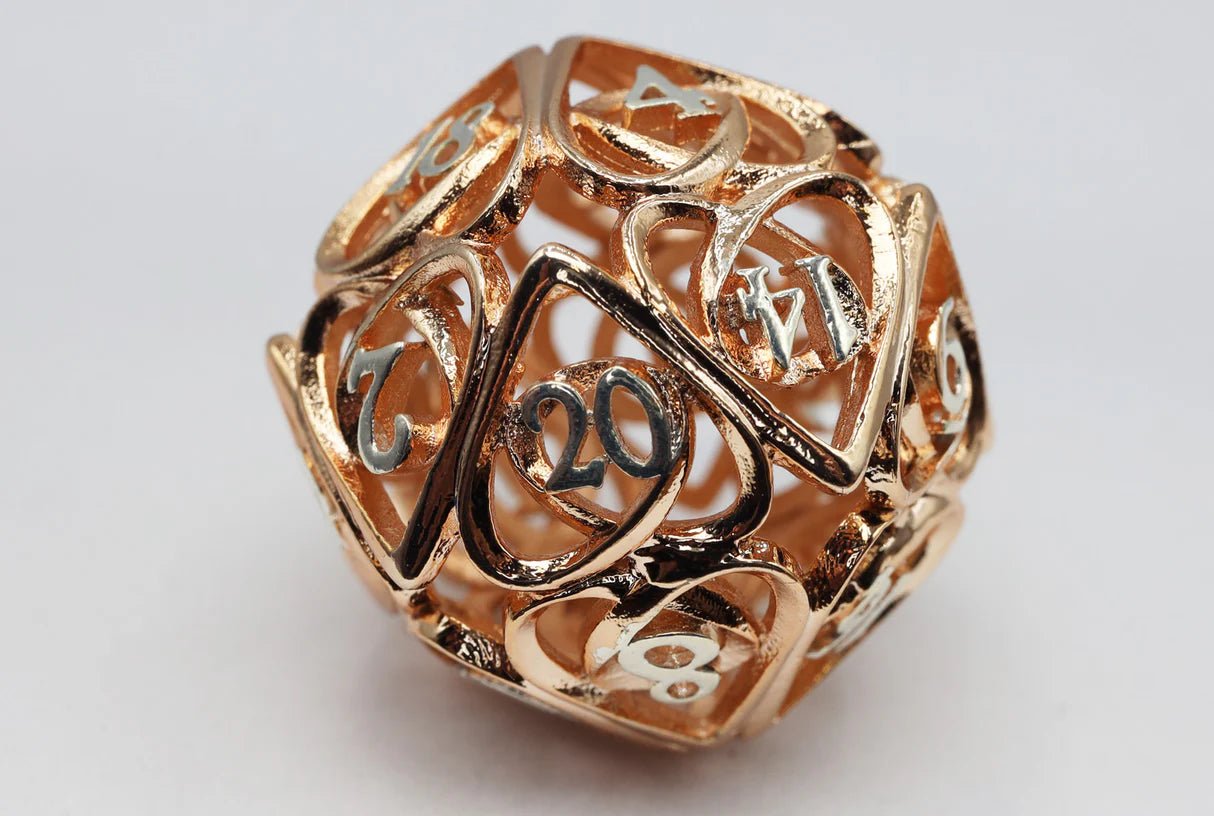 Hollow Heart: Copper - Metal RPG Dice Set - The Fourth Place