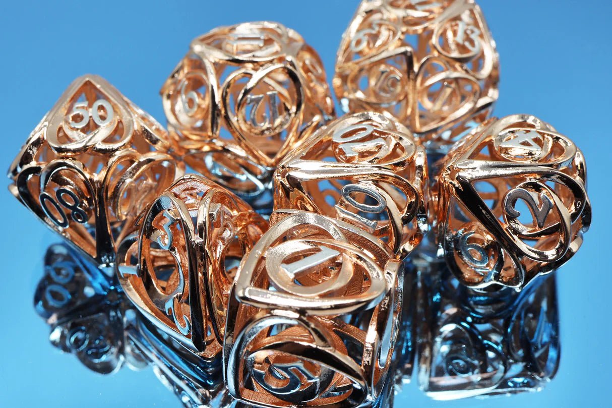 Hollow Heart: Copper - Metal RPG Dice Set - The Fourth Place
