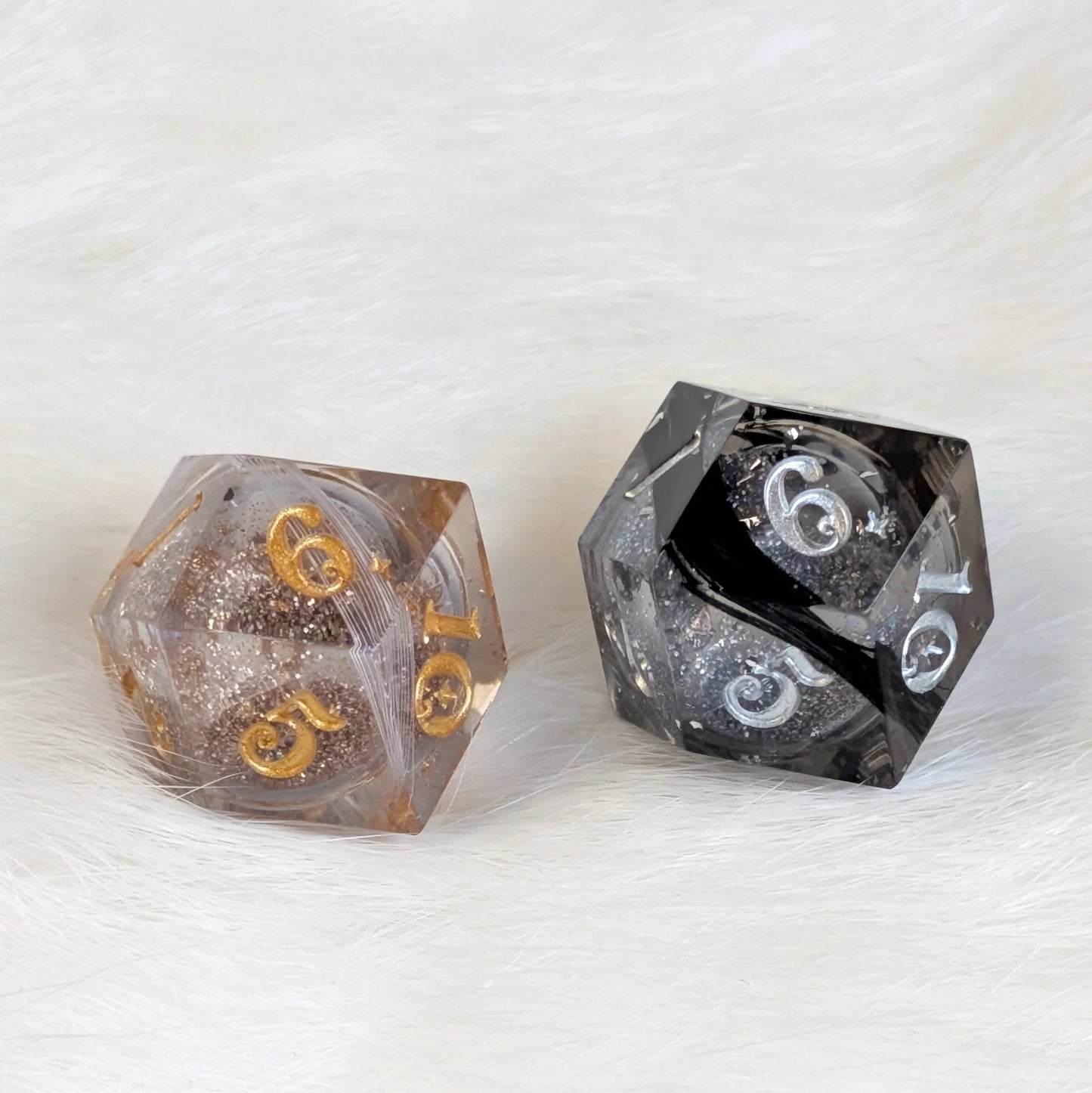 Hope and Fear Feather Inclusion - Sharp Edge Rhombic Liquid Core D12 Set