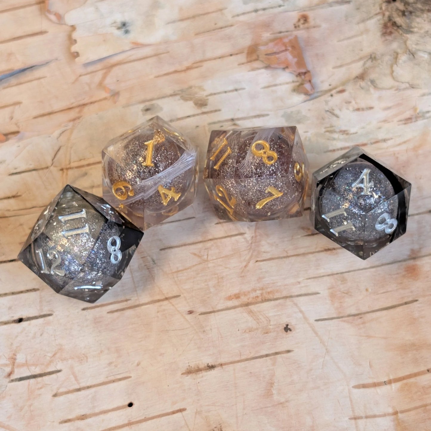 Hope and Fear Feather Inclusion - Sharp Edge Rhombic Liquid Core D12 Set