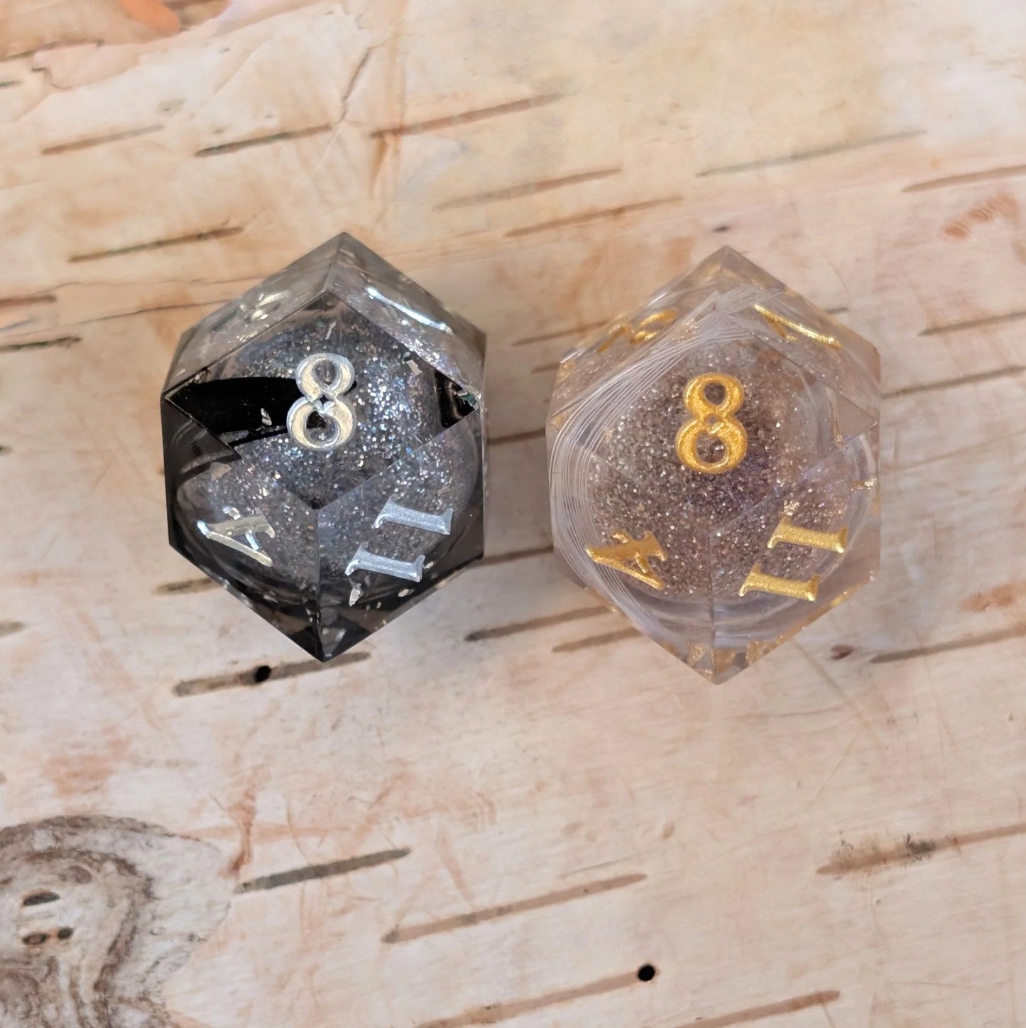 Hope and Fear Feather Inclusion - Sharp Edge Rhombic Liquid Core D12 Set