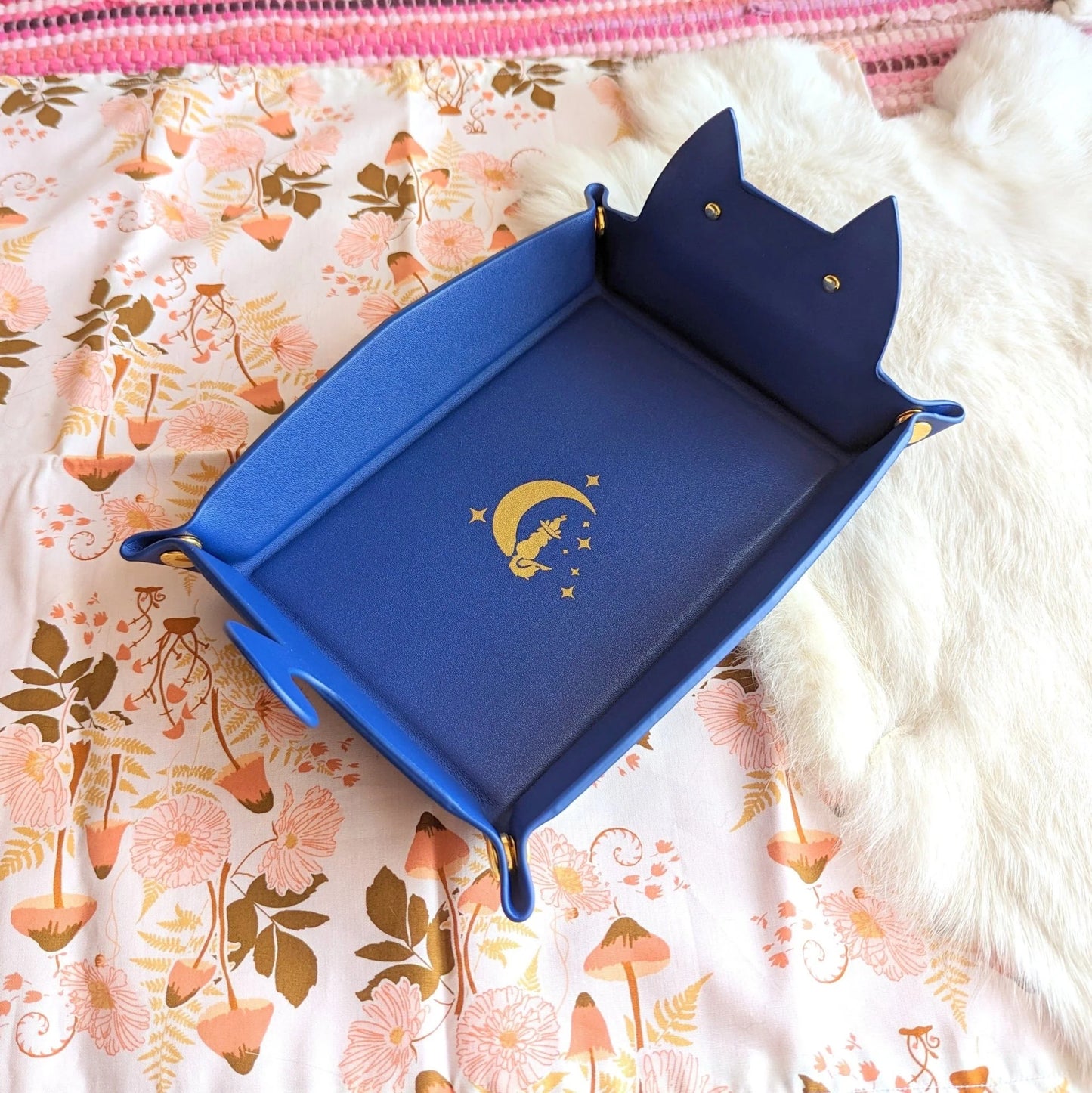 Cat Dice Rolling Tray - Indigo