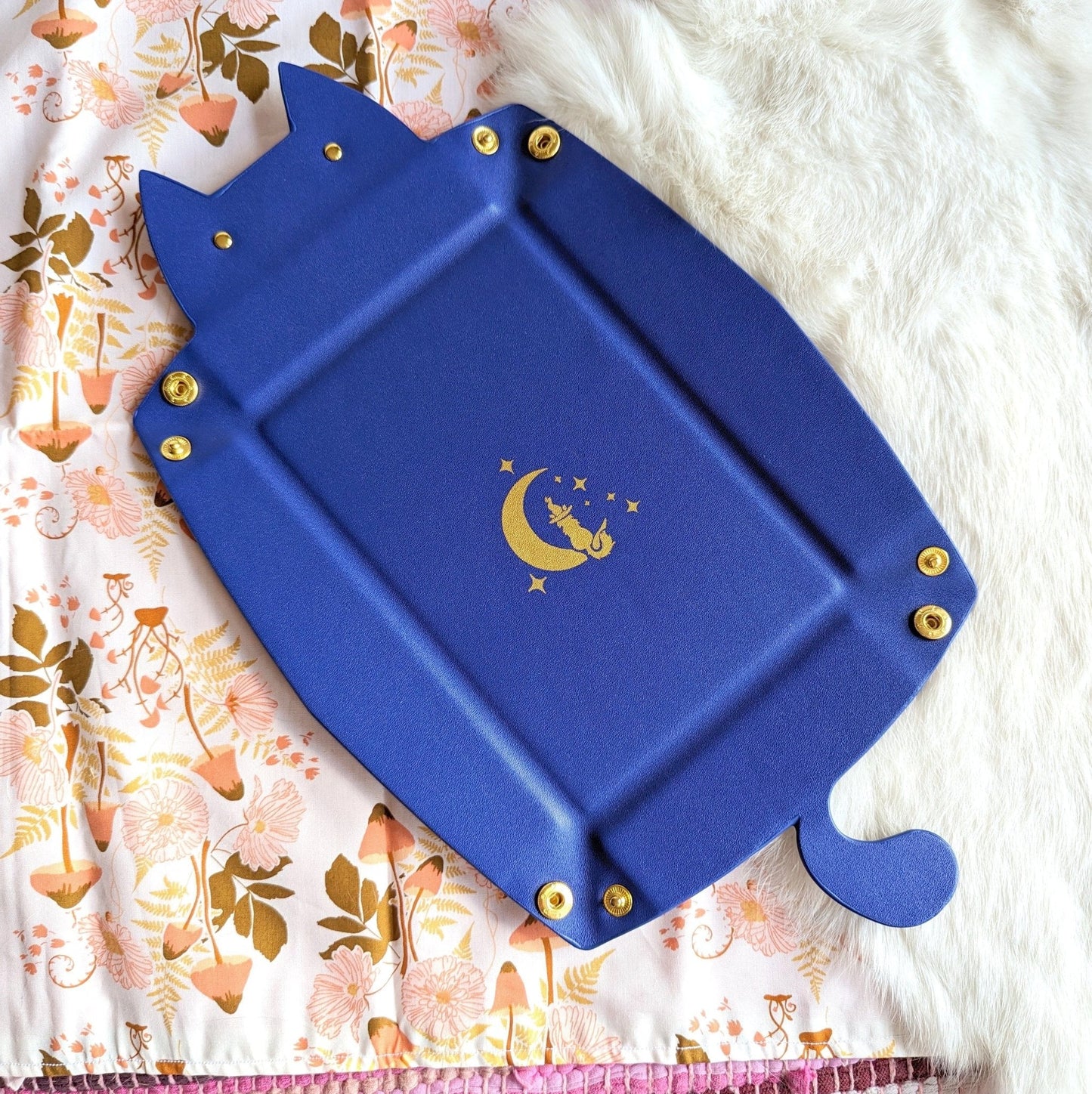 Cat Dice Rolling Tray - Indigo