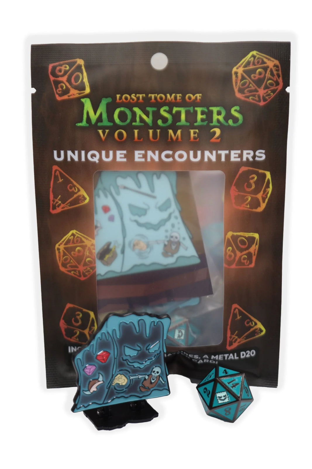 Lost Tome of Monsters Volume 2 Unique Encounters: Gelly Cube Pack (Pinature, Metal d20, and card) - The Fourth Place