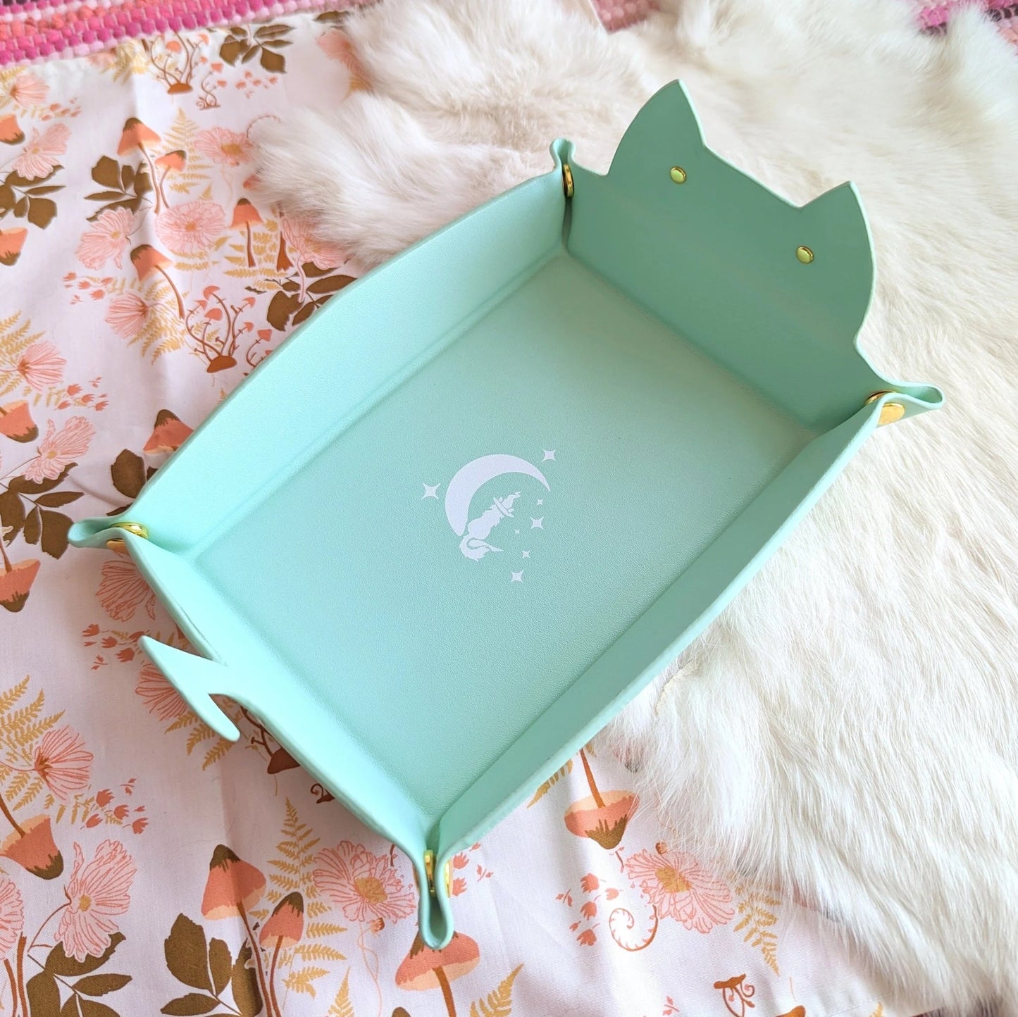Cat Dice Rolling Tray - Mint