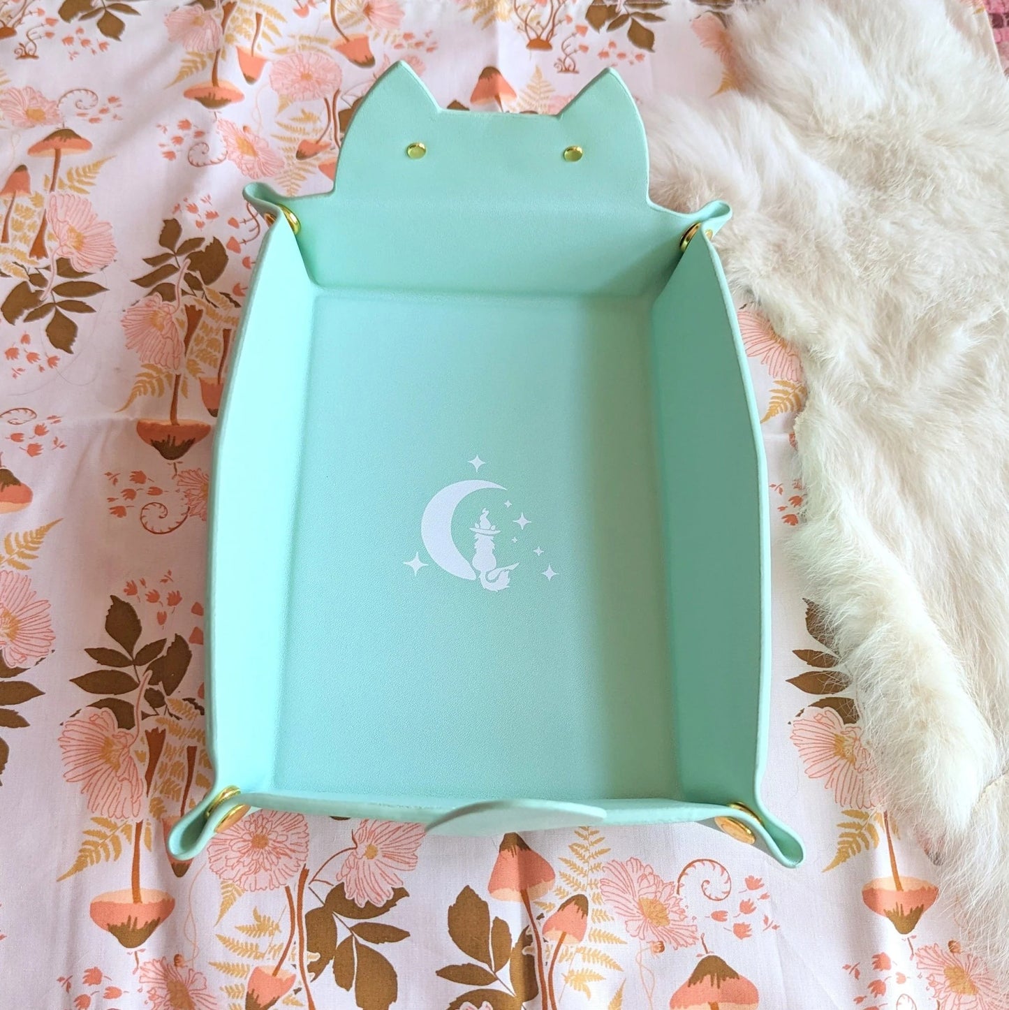 Cat Dice Rolling Tray - Mint