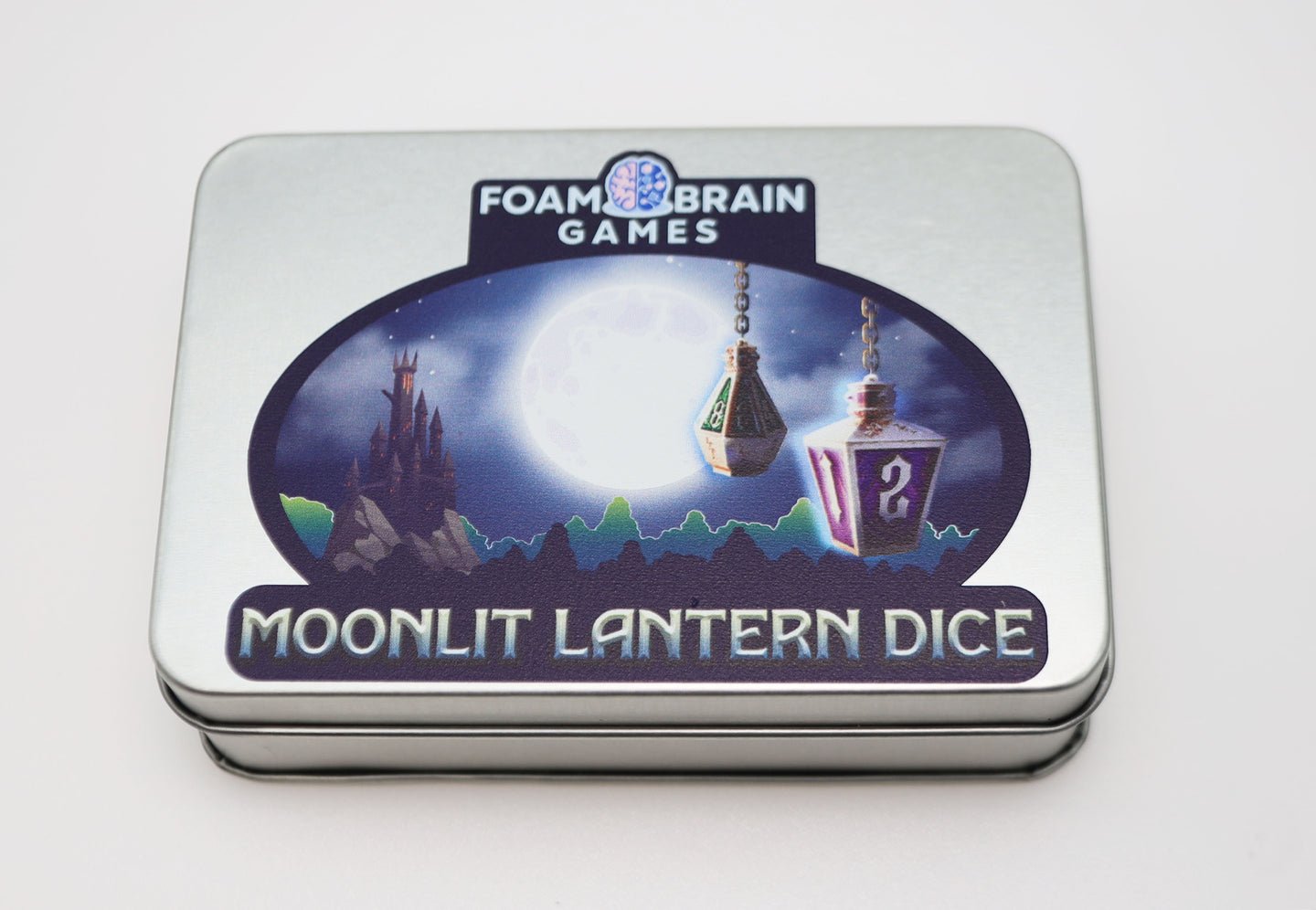 Moonlit Lantern: Silvered Voidfire - Metal RPG Dice Set - The Fourth Place