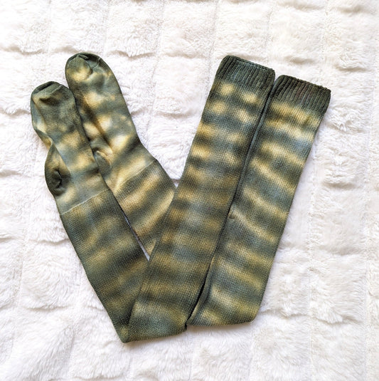 Cozy Socks: Moss Stripe