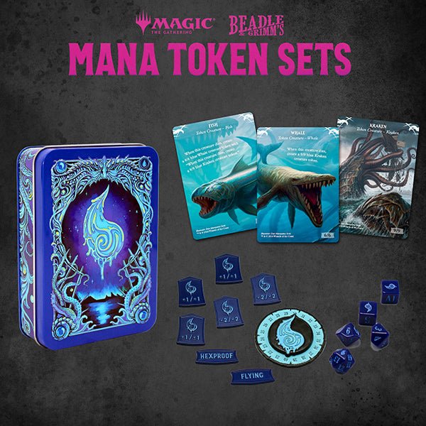 MTG Token Set - Blue Mana Metal Token Set - The Fourth Place