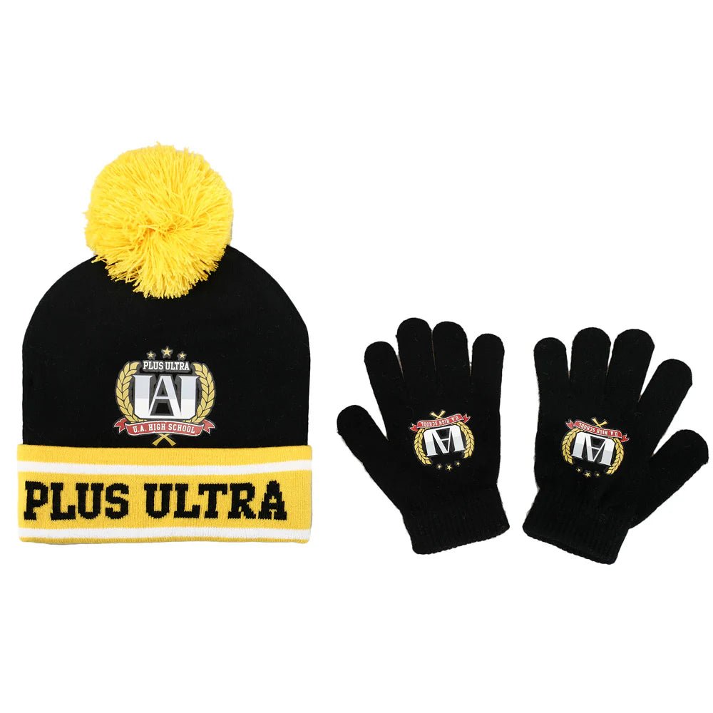 MY HERO ACADEMIA PLUS ULTRA KNITTED CUFF HAT AND GLOVES SET FOR KIDS - The Fourth Place