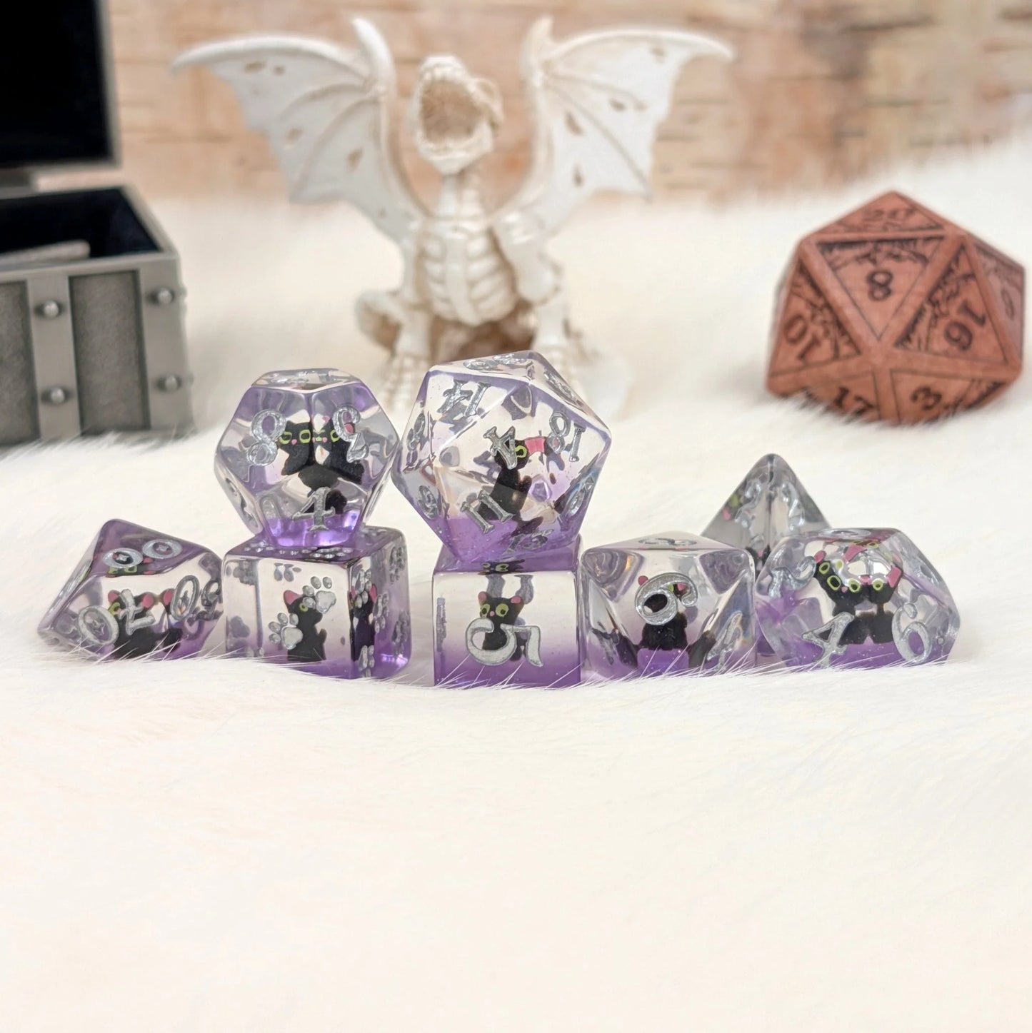 Mystic Familiar Black Cat - 8-Dice Set