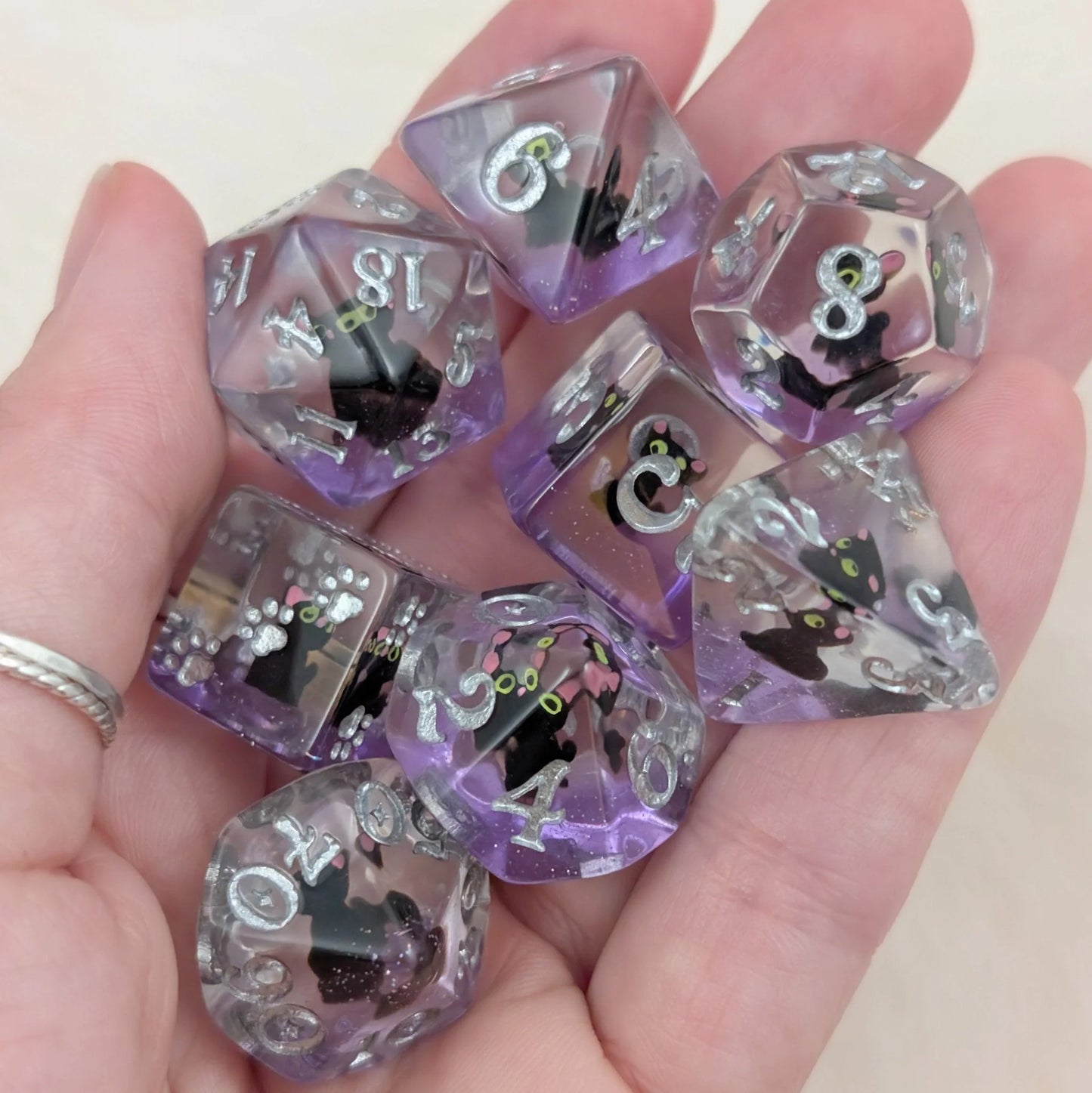 Mystic Familiar Black Cat - 8-Dice Set