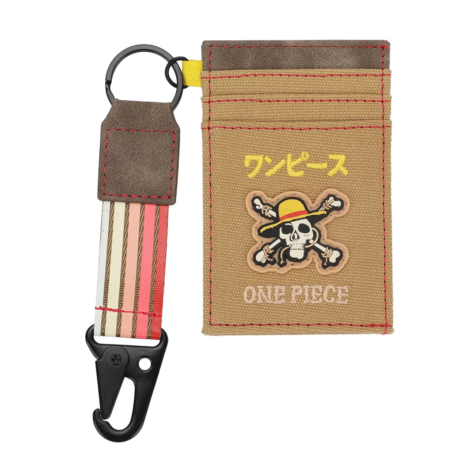 ONE PIECE LIVE ACTION STRAW HAT PIRATES KANJI LOGO BROWN 4" ID CARD WALLET - The Fourth Place