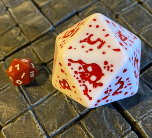 Oversize Bloody Spin down D20 dice for hit points Magic the Gathering, Gloomhaven, tabletop RPG DND, Dungeons and Dragons, dice, mtg - The Fourth Place