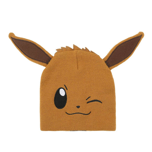 POKÉMON EEVEE BIG FACE BROWN CUFFLESS BEANIE - The Fourth Place