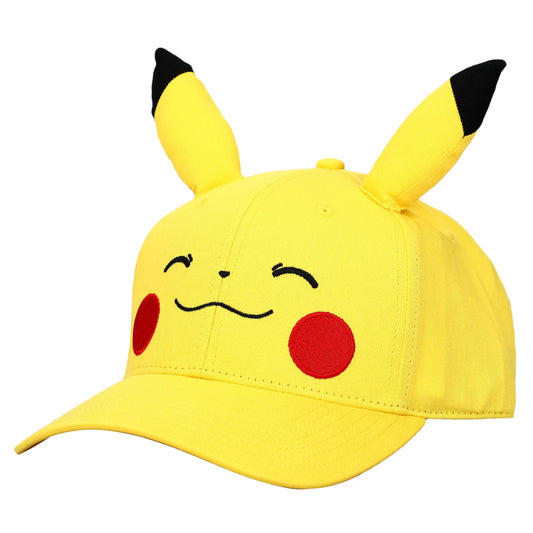 POKEMON PIKACHU BIG FACE YELLOW SNAPBACK HAT - The Fourth Place