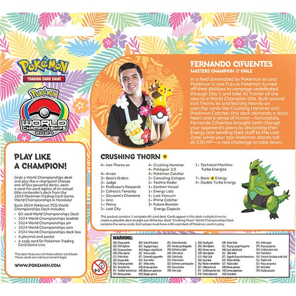 Pokemon TCG: 2024 World Championship Deck - Fernando Cifuentes (Crushing Thorn) - The Fourth Place