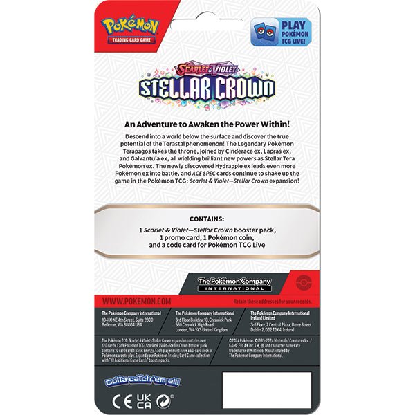 Pokemon TCG: Stellar Crown - Blister Pack (Scarlet & Violet 07) - The Fourth Place