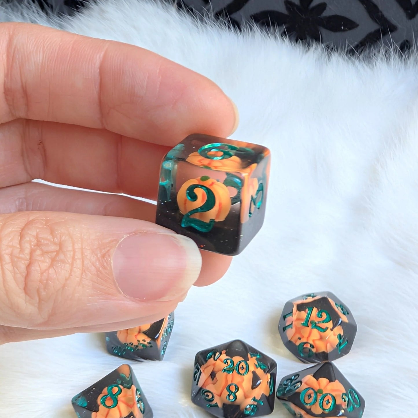 Pumpkin Inclusion - 8-Piece Dice Set