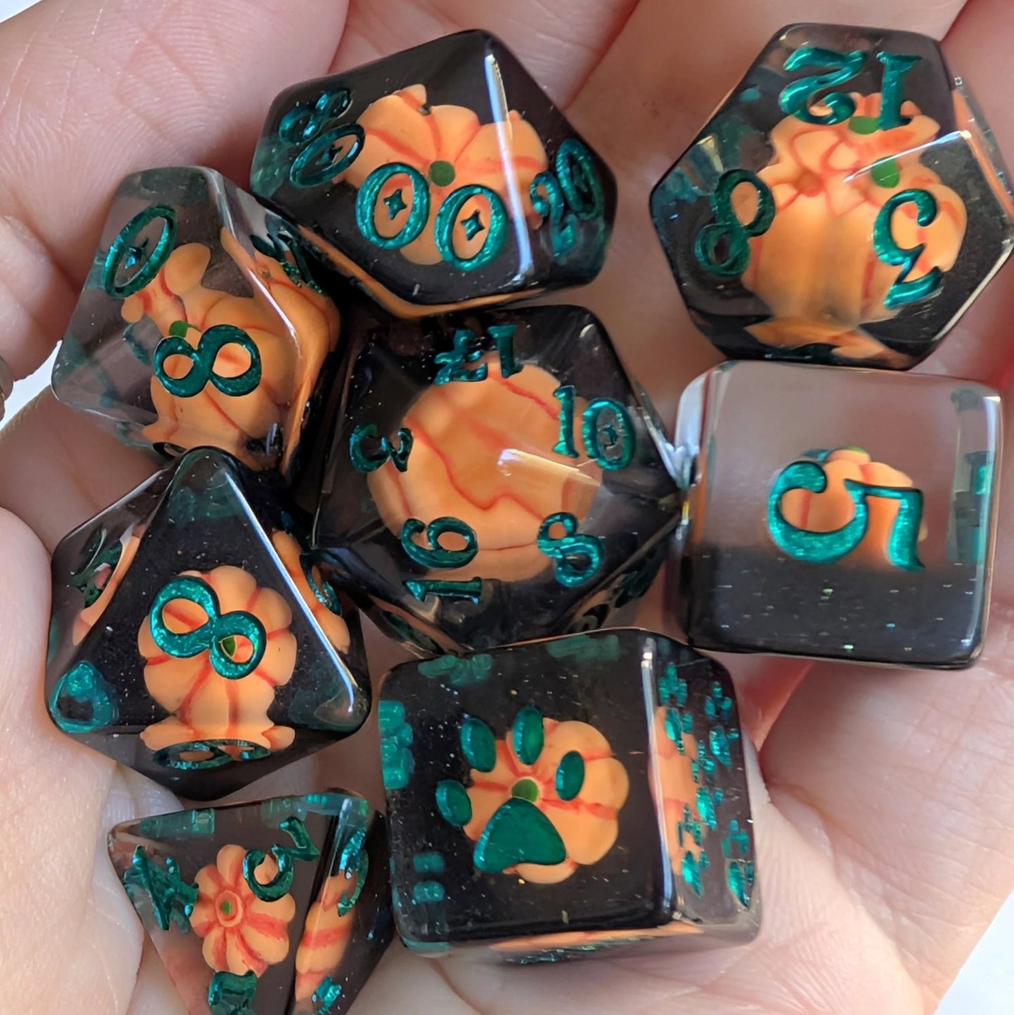 Pumpkin Inclusion - 8-Piece Dice Set