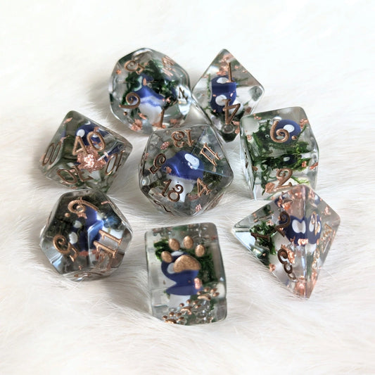 Purple Mushrooms and Moss - 8-Piece Dice Set