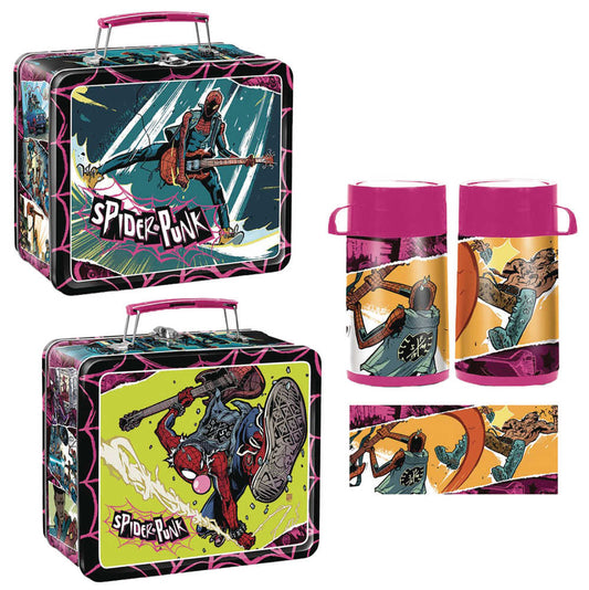 Sdcc 2024 Tin Titans Spider Punk Previews Exclusive Lunch Box W Bev Cont - The Fourth Place