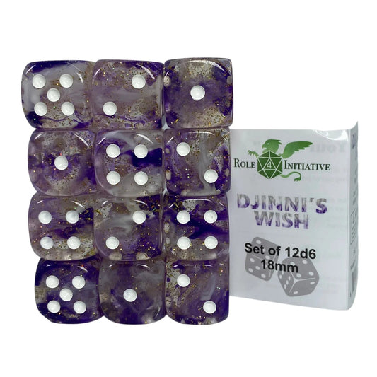 Set of 12d6 pip (18mm): Diffusion Djinni's Wish - The Fourth Place
